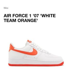 NIKE AIR FORCE 1 07 WHITE TEAM ORANGE
